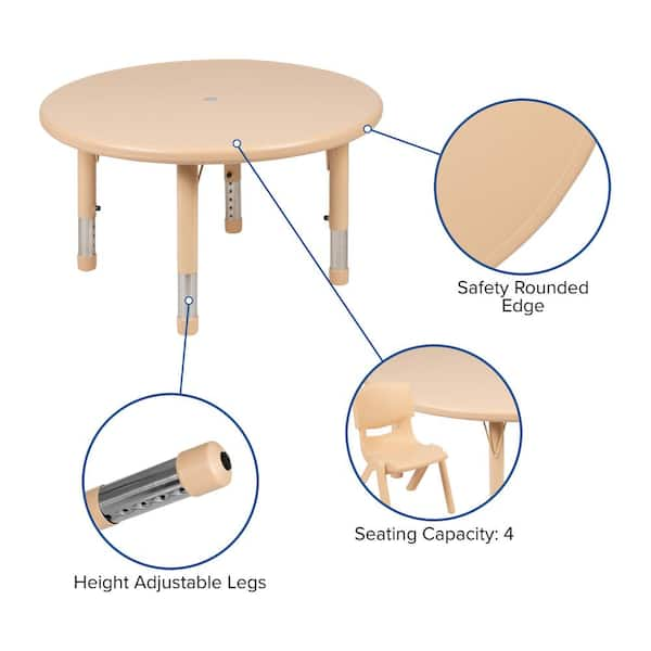 Carnegy Avenue 23.75 in. Natural Kids Table