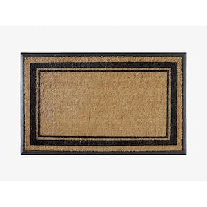 A1HC Picture Frame Beige 30 in x 48 in Rubber & Coir Anti-Shed Treated Durable Doormat for Outdoor Entrance