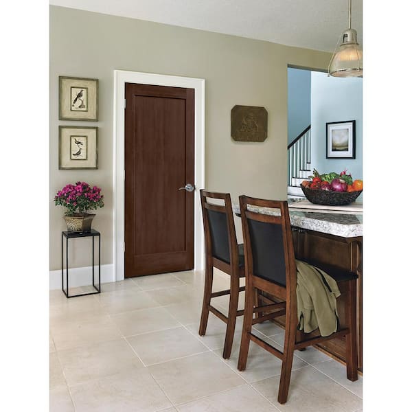 24 in. x 80 in. Madison Milk Chocolate Stain Solid Core Molded Composite MDF Interior Door Slab