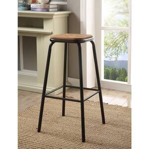 Scarus 30 in. Natural and Black Bar Stool