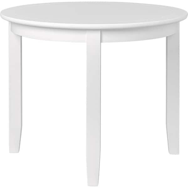 Camden Isle Kendal White Wood 39.4 in. 4 Legs Dining Table Seats-4