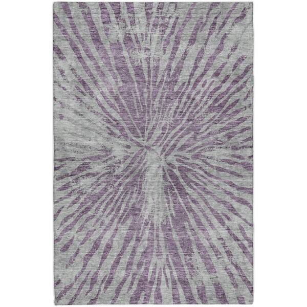 Dream Shag Premium Machine Washable Abstract ADS818 Purple 10 ft. x 14 ft. Area Rug