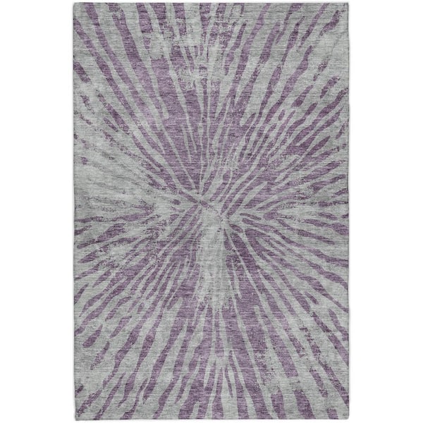 Dream Shag Premium Machine Washable Abstract ADS818 Purple 9 ft. x 12 ft. Area Rug