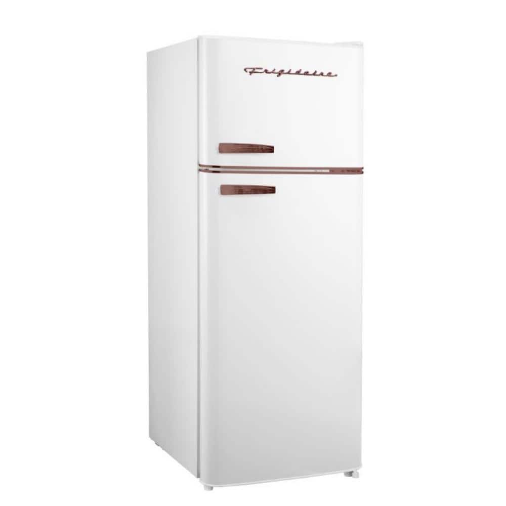 21.5 in. Wide 7.5 cu. ft. Retro Mini Refrigerator with Top Freezer in White