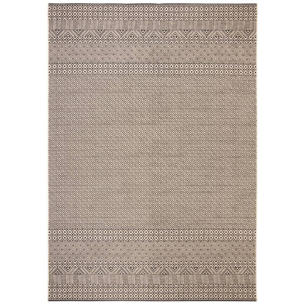 Courtyard Contemporary Black Synthetic 8' x 10' Easy-Care Area Rug