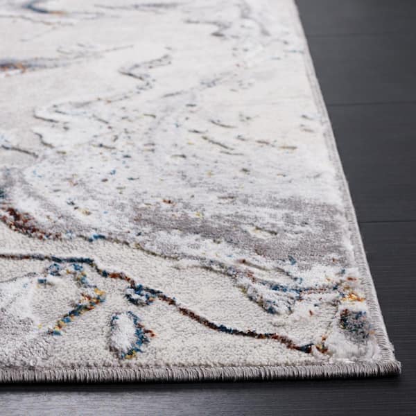 SAFAVIEH Amelia Gray/Blue Gold 8 ft. x 10 ft. Abstract Striped 