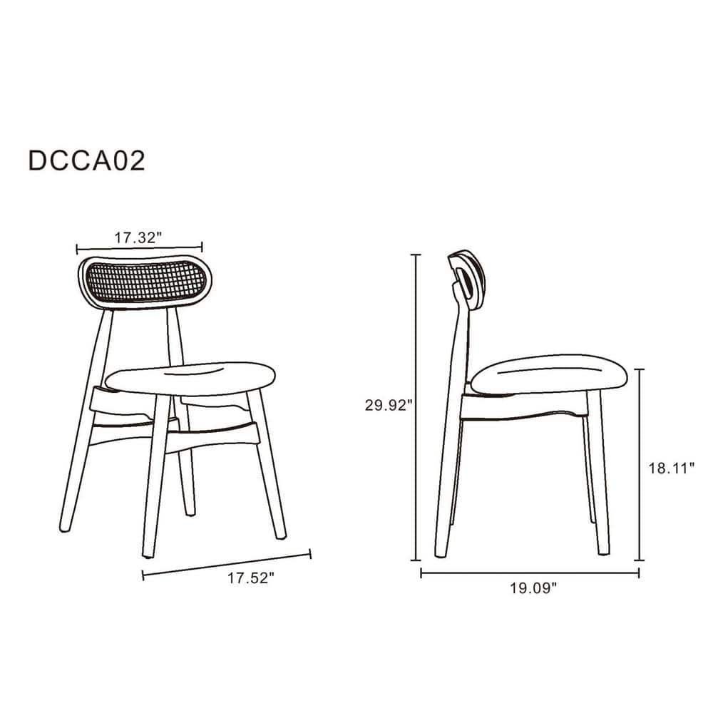 High Gray Wood and Cane Side Chair