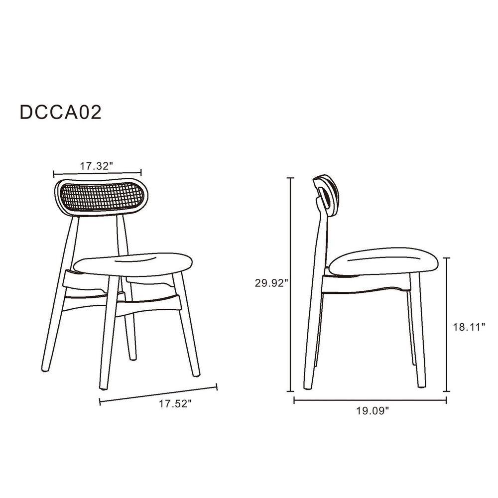 Colbert High-Back Black Wood and Cane Side Chair
