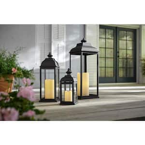 30 in. Traditional Black Steel Outdoor Patio Lantern