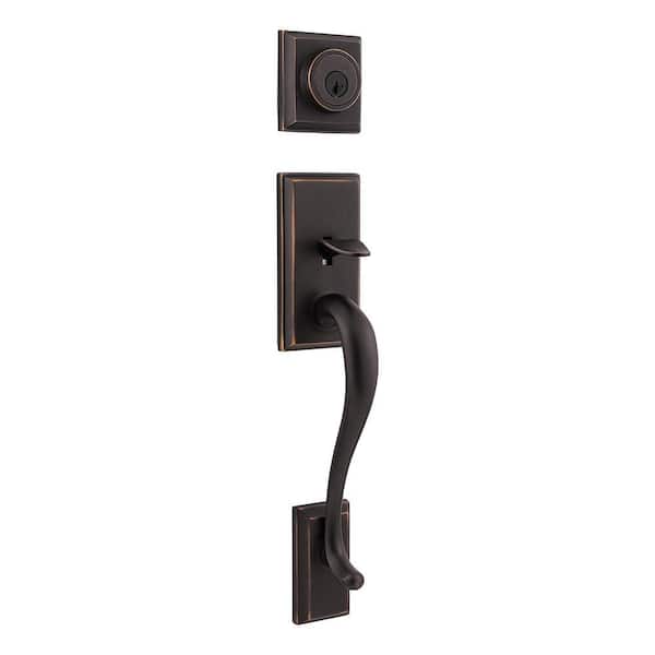Hawthorne Venetian Bronze Keyed Entry Single Cylinder Door Handleset with Juno Doorknob Featuring SmartKey Security