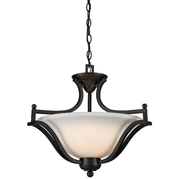 Lawrence 3-Light Matte Black Incandescent Ceiling Pendant