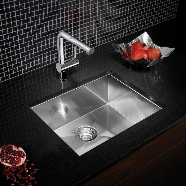 QUATRUS R0 Undermount Stainless Steel 22 in. Single Bowl Kitchen Sink QUATRUS R0 Undermount Stainless Steel 22 in. Single Bowl Kitchen Sink