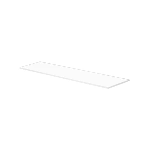Dolle GLASS 23.6 in. x 5.9 in. x 0.31 in. White Decorative Wall Shelf Without Brackets