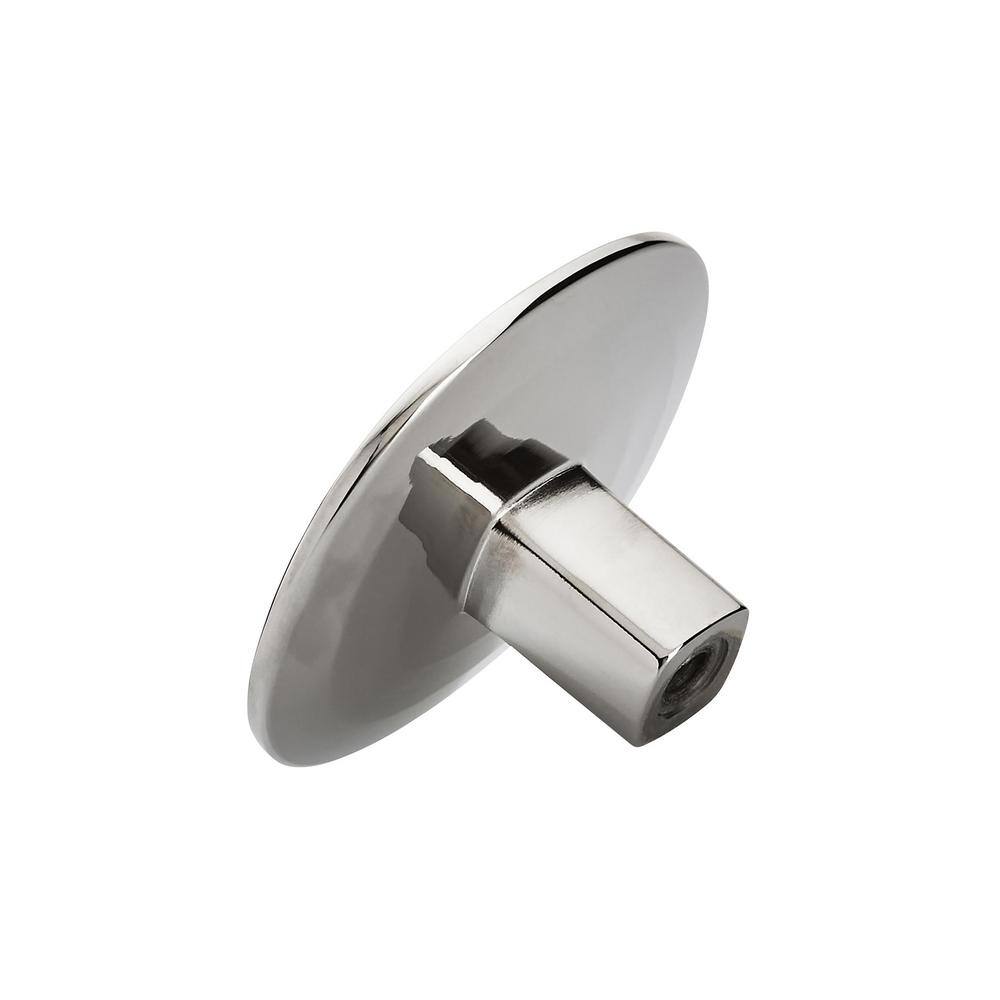 Polished Nickel Modern Round Cabinet Knob with Mounting Hardware