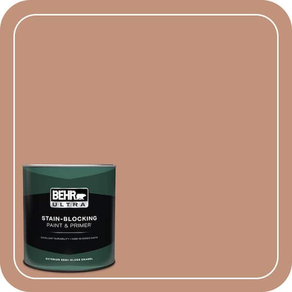 BEHR ULTRA 1 qt. #ICC-101 Florentine Clay Semi-Gloss Enamel Exterior Paint & Primer
