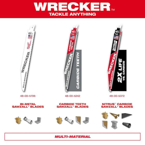 Milwaukee 6 in. 6 TPI WRECKER Carbide Teeth Multi-Material Cutting
