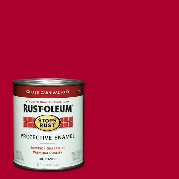 Rust-Oleum Stops Rust 1 qt. Protective Enamel Gloss Carnival Red Interior/Exterior Paint (2-Pack)