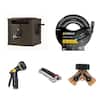 150 ft. Java Hose Hideaway, 5/8 in. x 130 ft. Hose, Adjustable Nozzle, Sprinkler and Brass Adapter Combo
