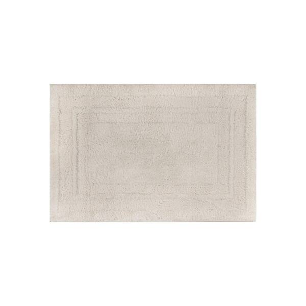 Solid Framed Border Power Loomed Soft Shag High-Low Indoor 2 ft. x 4 ft. White Area Rug