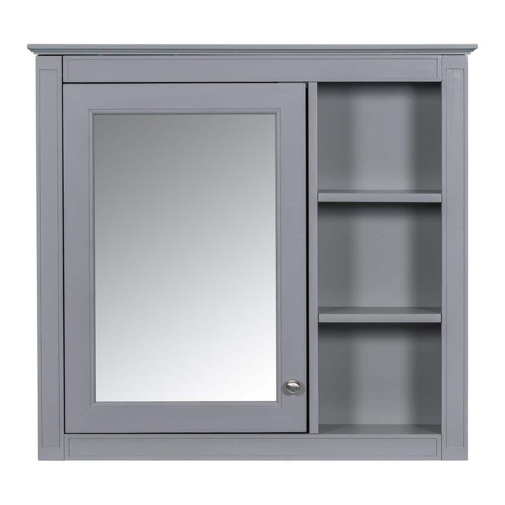 30 in. W x 28 in. H Wall Mounted Rectangular Medicine Cabinet with Mirror 3