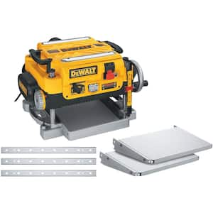 15 Amp Corded 13 in. Heavy Duty 2 Speed Bench Planer with 3 Knives In Feed Table and Out Feed Table