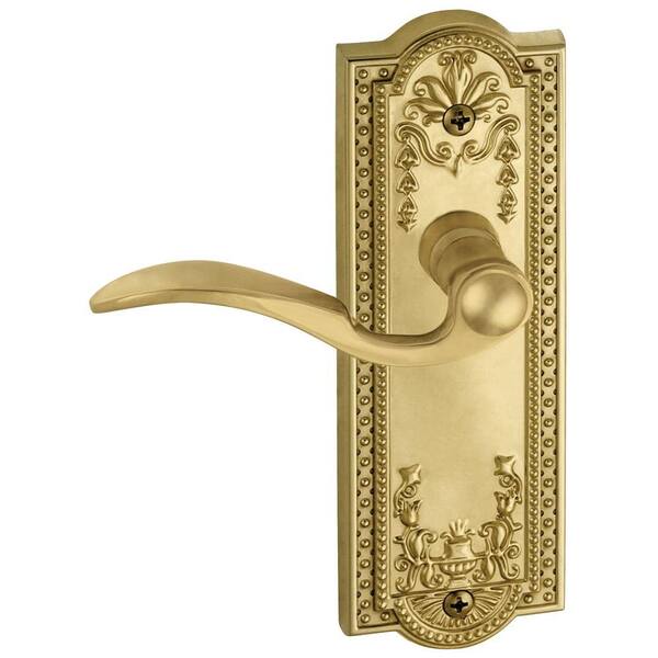 Grandeur Parthenon Polished Brass Plate with Passage Bellagio Lever
