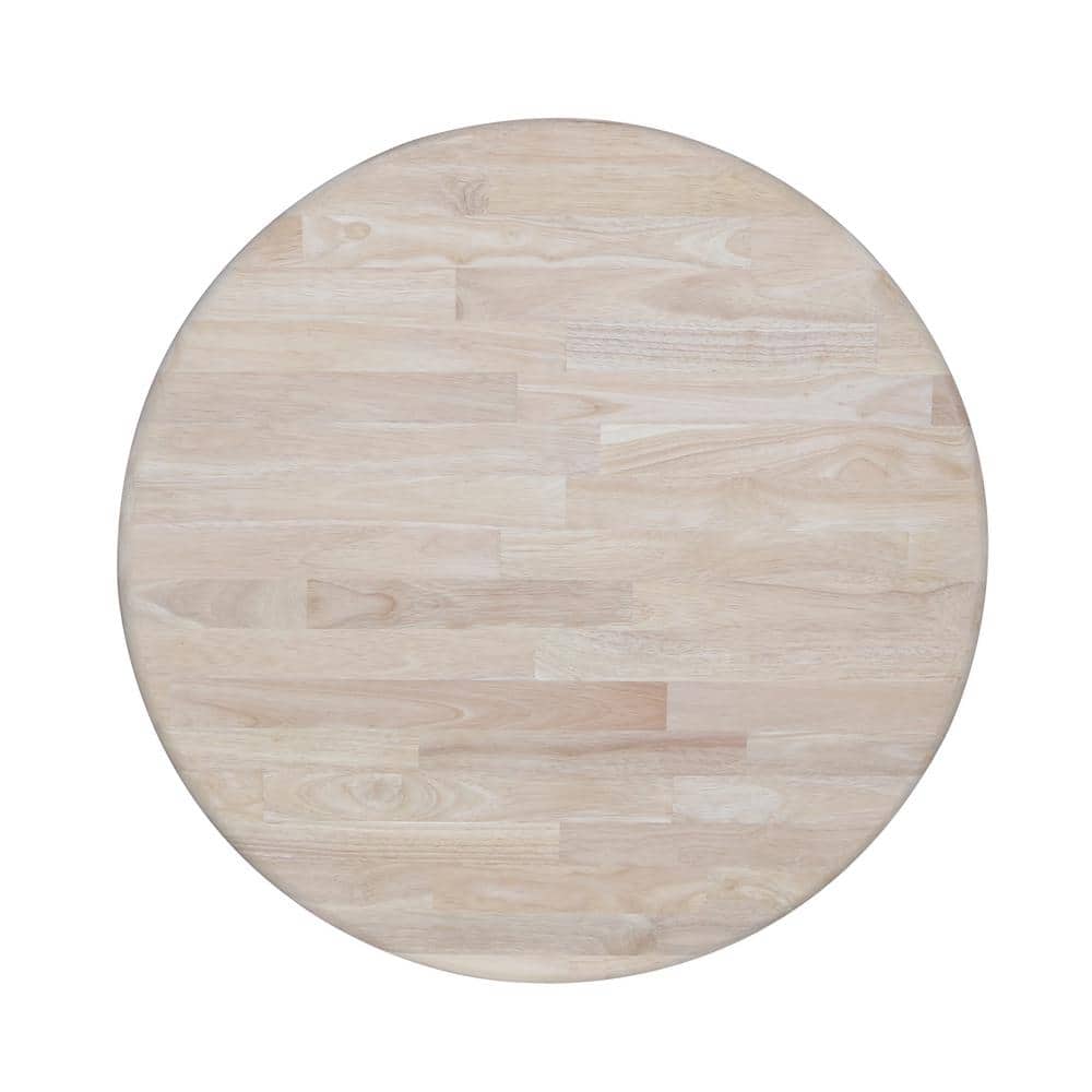 Farmhouse Charm 30" Round Wood Extendable Dining Table, Unfinished