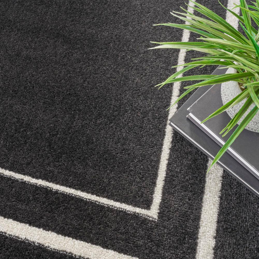 Black Ivory 5' Square Reversible Indoor/Outdoor Rug