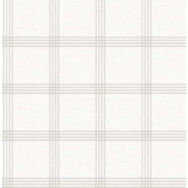 Chesapeake Twain Light Grey Non-Pasted Non-Woven Wallpaper