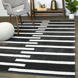 Colter Charcoal 2 ft. x 7 ft. Striped Runner Rug