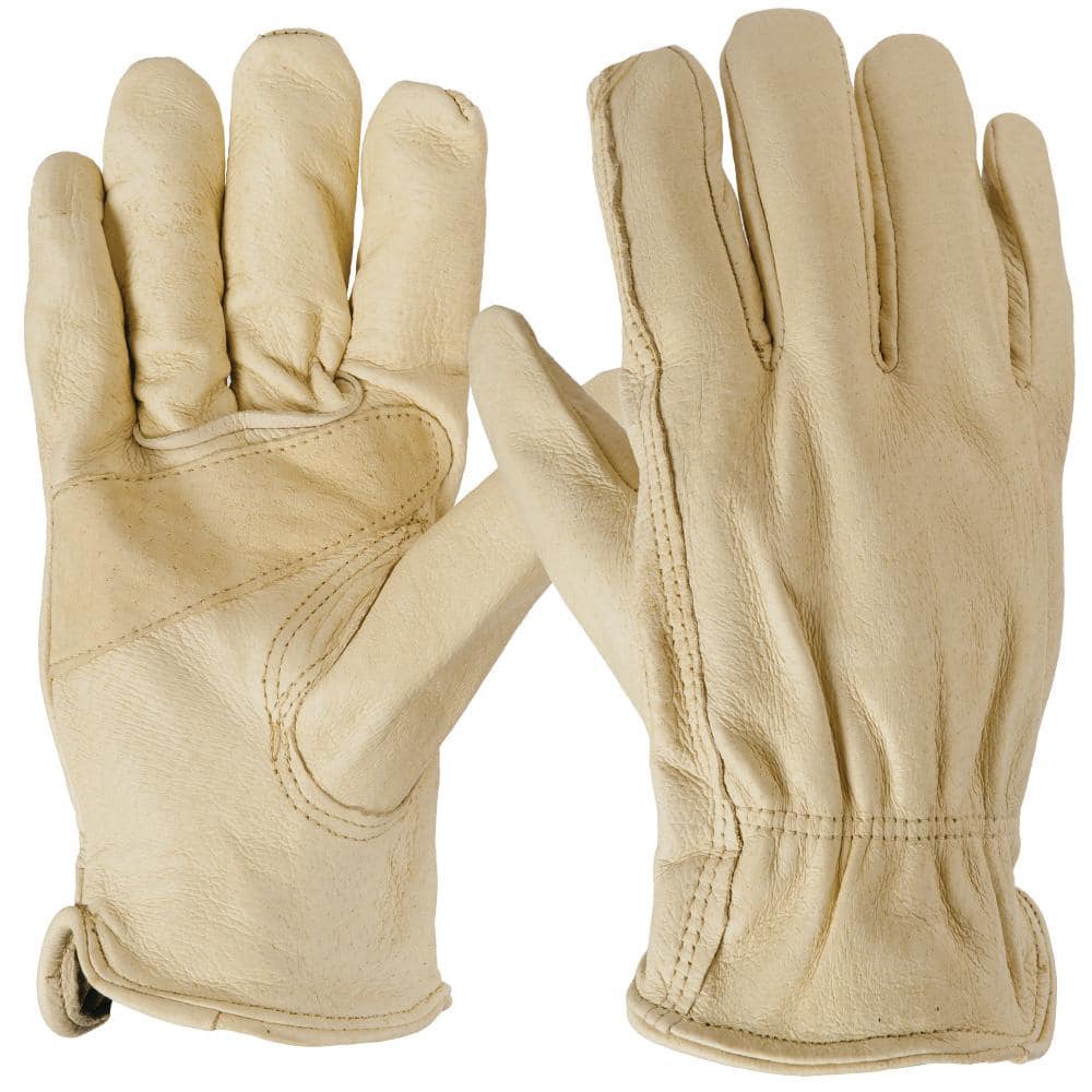 Digz Full Grain Leather Gloves Size Large Reinforced Palms Tan Color