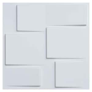 19.7 in. x 19.7 in. White PVC 3D Wall Panels Decorative Wall Design (12-Pack)