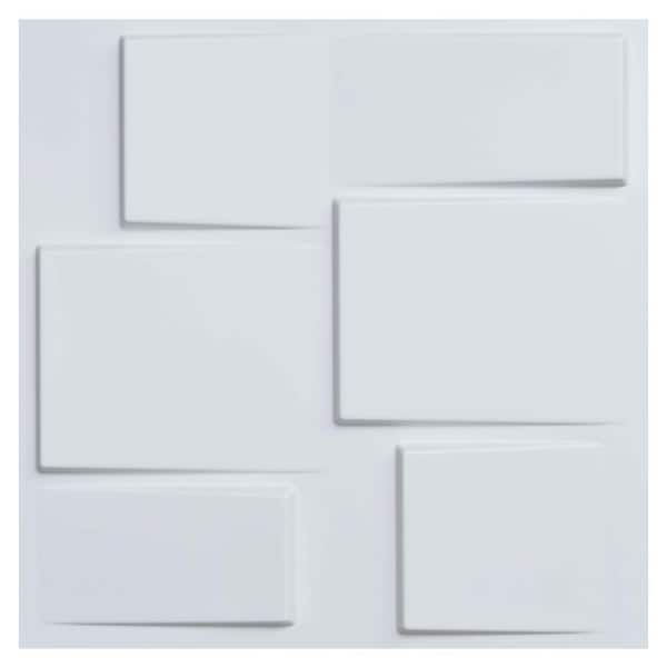Art3d Architectural Design 19.7 in. x 19.7 in. PVC 3D Wall Panel (12-Pack), White