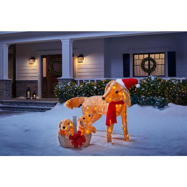 Home Accents Holiday 30 in Adorable Dogs LED Golden Retriever with ...