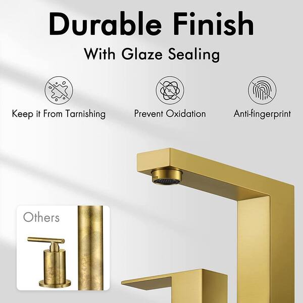Commercial Metering Double Handle Bathroom Sink Faucet in Stainless Steel - Model 16GS-36107
