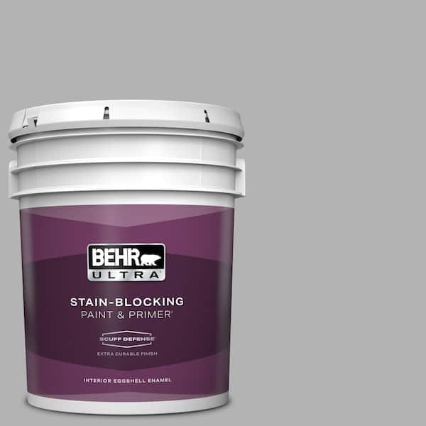 BEHR ULTRA 5 gal. #770E-3 Pewter Mug Extra Durable Eggshell Enamel Interior Paint & Primer