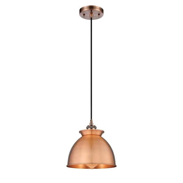 Adirondack 100-Watt 1-Light Antique Copper Standard Mini Pendant Light with Metal Shade