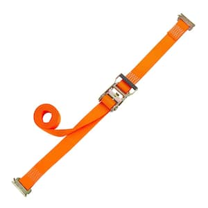 2 in. W x 16 ft. L, 3,000 lbs. Capacity Orange E-Track and X-Track Ratchet Strap - 2 pk