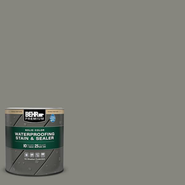 BEHR PREMIUM 1 qt. #SC-137 Drift Gray Solid Color Waterproofing Exterior Wood Stain and Sealer