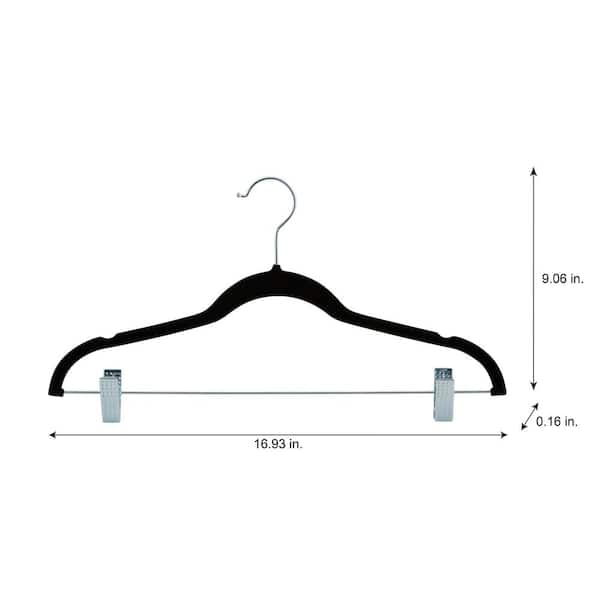 Lousia Velvet Hangers with Clips for Skirt/Pants Rebrilliant Color: Black