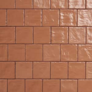 Amagansett Terracotta 3.93 in. x 3.93 in. Mixed Finish Ceramic Wall Tile (5.38 Sq. Ft./Case)