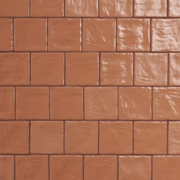 Ivy Hill Tile Amagansett Terracotta 3.93 in. x 3.93 in. Mixed Finish Ceramic Wall Tile (5.38 Sq. Ft./Case)