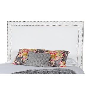 Brookside King Upholstered Headboard in Peyton Pearl with Brass Nailhead