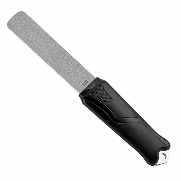 8.43 in. 220/600-Grit Diamond Whetstone File with Built-In 20 Degree Angle Guide for Lawn Mower Blades and Axes