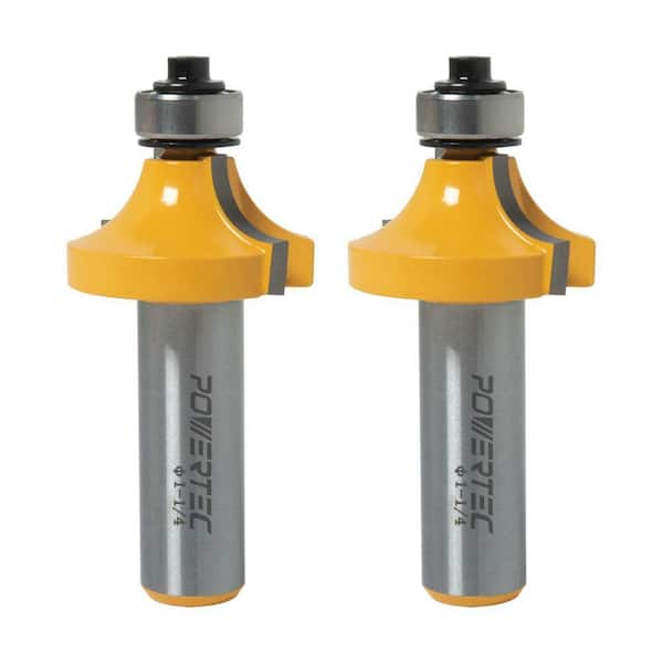Roundover Router Bit w/ Top Bearing, 1/2in. Shank,1-1/4 in., 3/8 in. Radius,Tungsten Carbide Tipped Router Bits,(2-Pack)