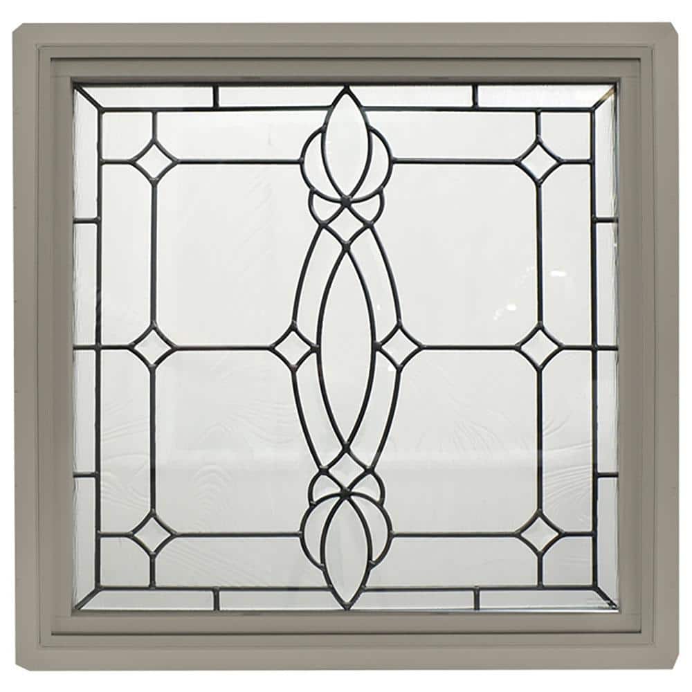 Frame Offset Window Hy-Lite 23.5 in. x 23.5 in. Driftwood Frame Craftsman Black Caming 1 in ...