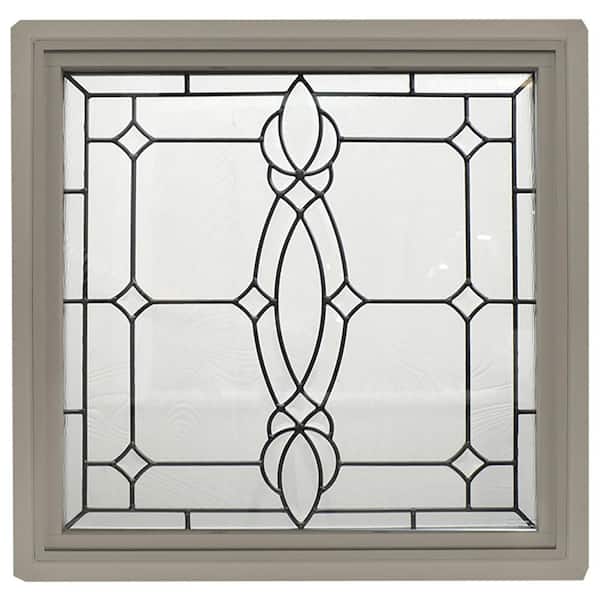 23.5 in. x 23.5 in. Driftwood Frame Craftsman Black Caming 1 in. Nail Fin Offset Vinyl Picture Window