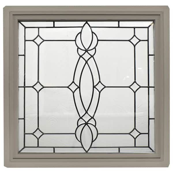 Hy-Lite 23.5 in. x 23.5 in. Driftwood Craftsman Black Caming Replacement Frame Vinyl Picture Window