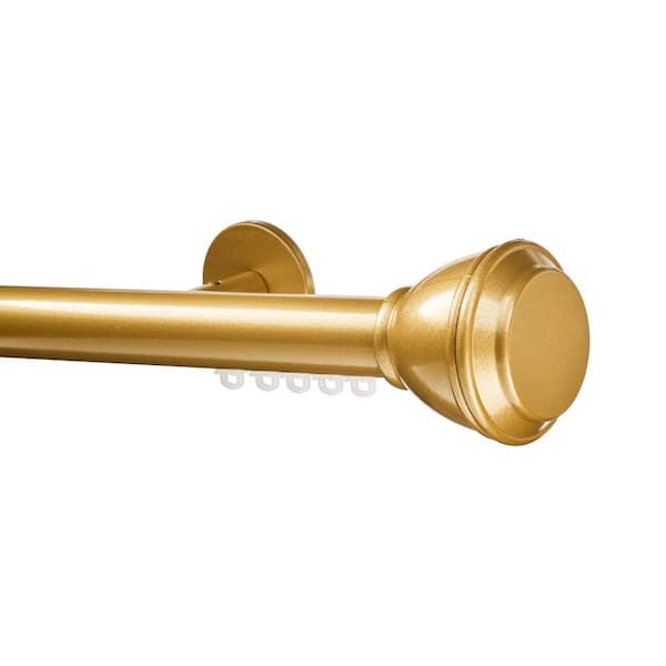 Tekno Pro 108 in. Non Adjustable 1.125 in. Diameter Decorative Traverse Curtain Rod with Blaze Finial in Harvest