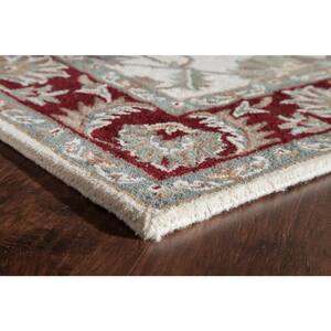 New Dynasty Ivory Burgundy Beige Area Rug - 9 ft. x 12 ft.